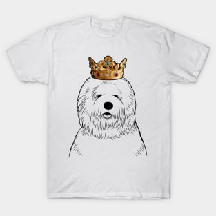 Old English Sheepdog Dog King Queen Wearing Crown T-Shirt